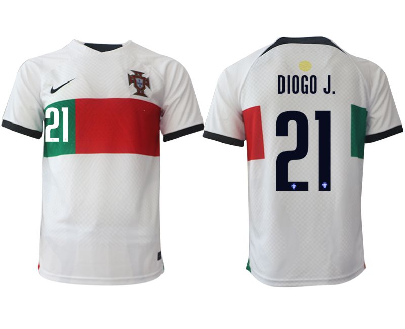 Men 2022 World Cup National Team Portugal away aaa versio white #21 Soccer Jersey->netherlands(holland) jersey->Soccer Country Jersey